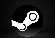 Steam logo on a black background