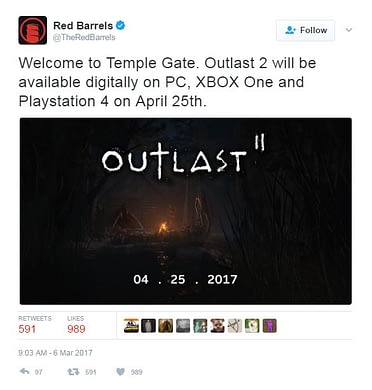 OUTLAST 2 Released Date has been Announced — GameTyrant