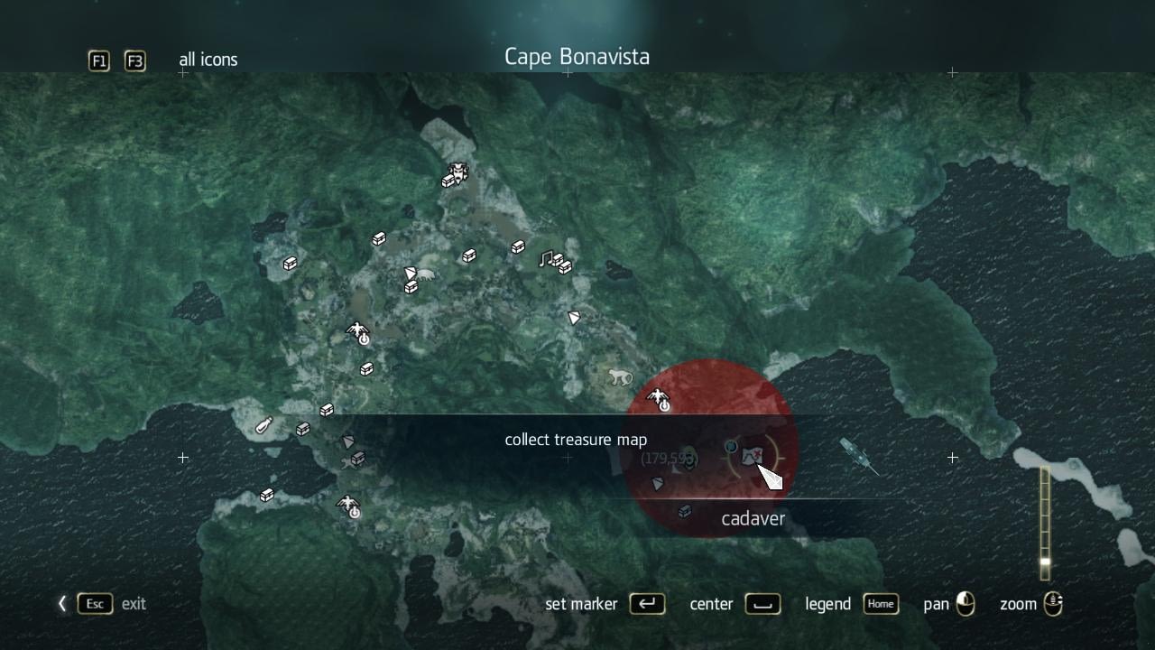 Assassin's Creed 4 Black Flag Localização do Tesouro Cape Bonavista 179,593  