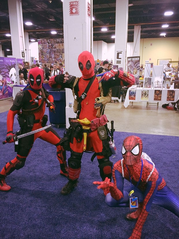 Bostin Comic-Con cosplay - Deadpool and Spider-Man