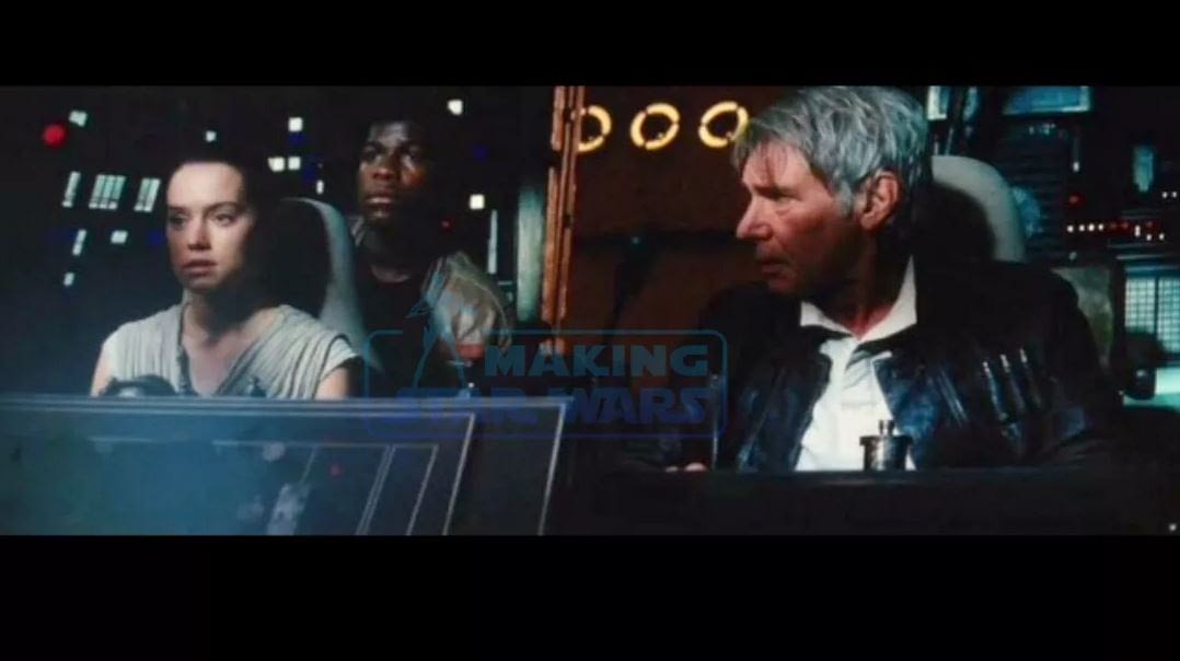 Star Wars The Force Awakens - Han Solo, Rey, and Finn