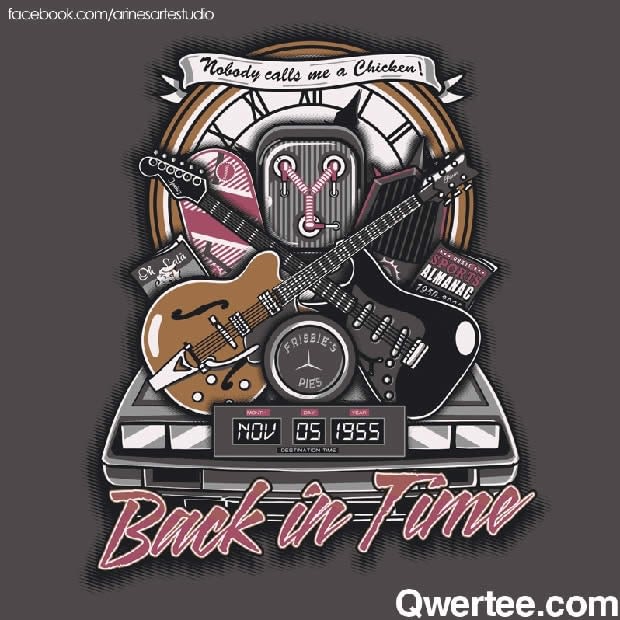 "back in time" back to the future tshirt qwertee.com