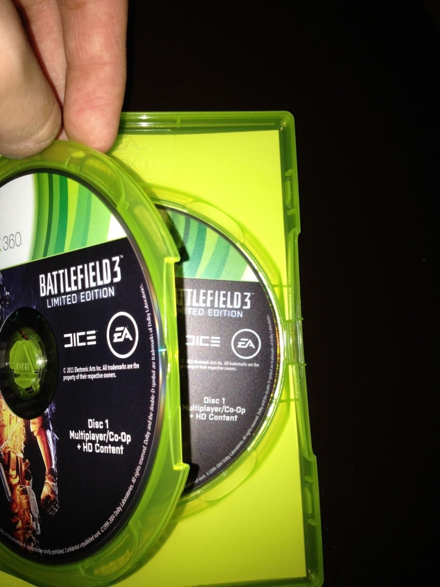 Battlefield 3 Xbox 360 two disc 1's