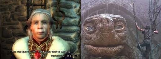 Oblivion's emperor and the Neverending Story turtle
