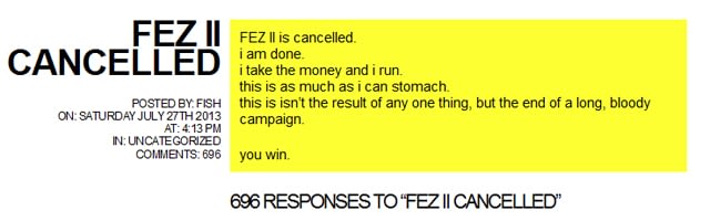 Fez II cancelled