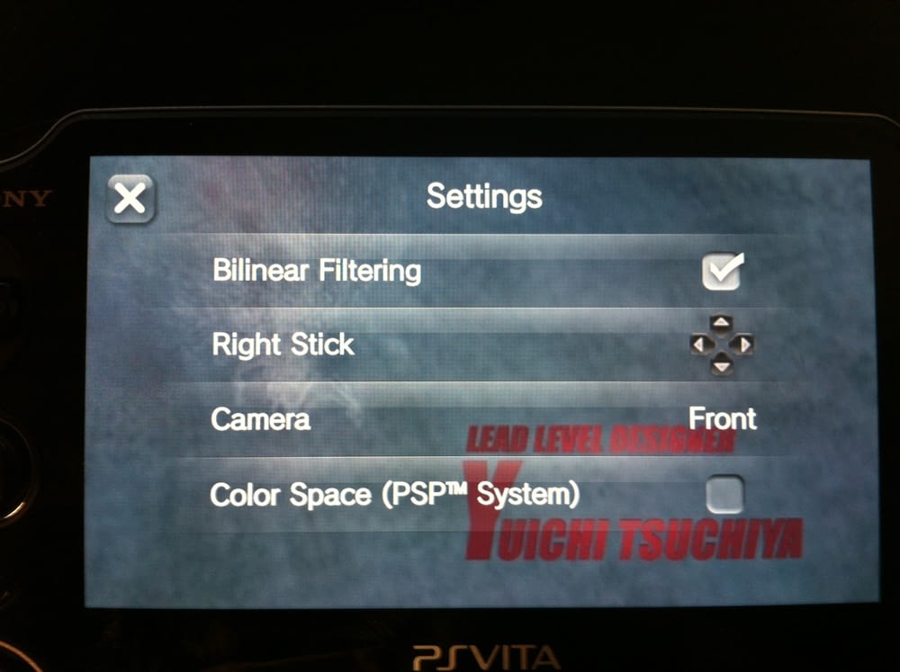 PS Vita settings