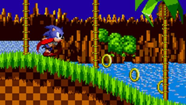 Sonic speeds to collect all the rings.