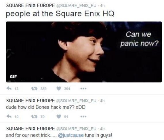 Square Enix Europe Twitter account hacked by cyberwolfgang